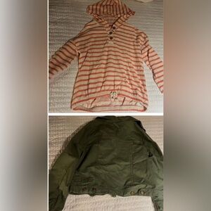 Max Studio Green Jacket with old navy hoodie